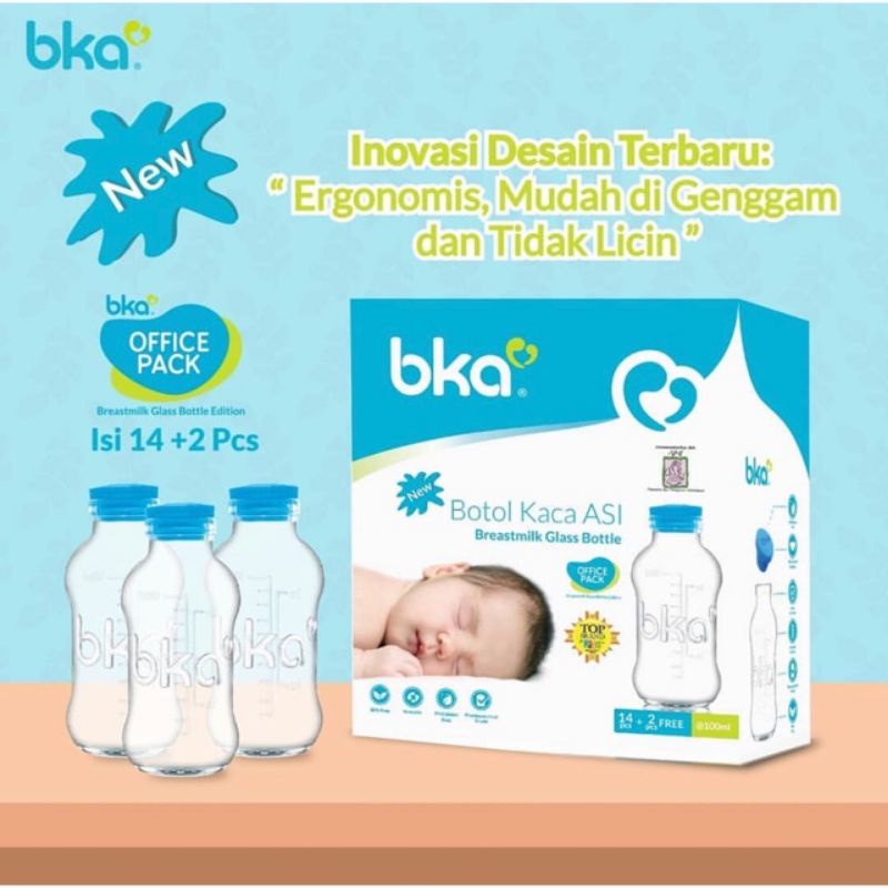 BKA Botol Kaca ASI 100ml isi 14+2 pcs / 16 pcs