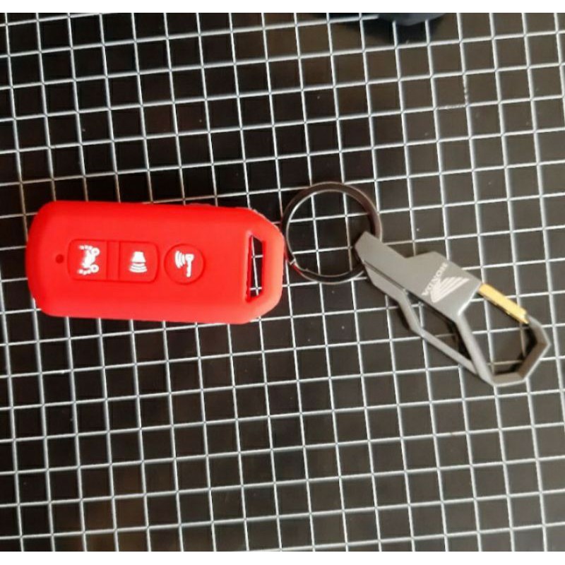 Paket Gantungan Kunci dan Silicon Sarung Remot Smartkey Honda Adv Pcx 150