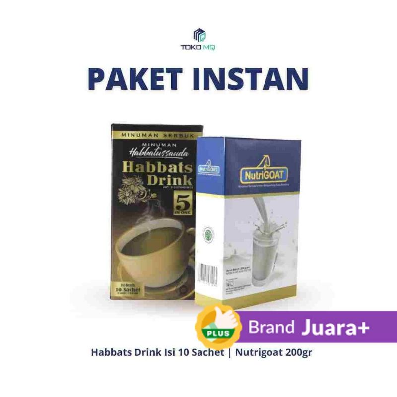 

Toko MQ - Paket Instan Habbats Drink Habbatussauda 240 gr (10 sachet) & NutriGoat Susu Kambing 200 gr
