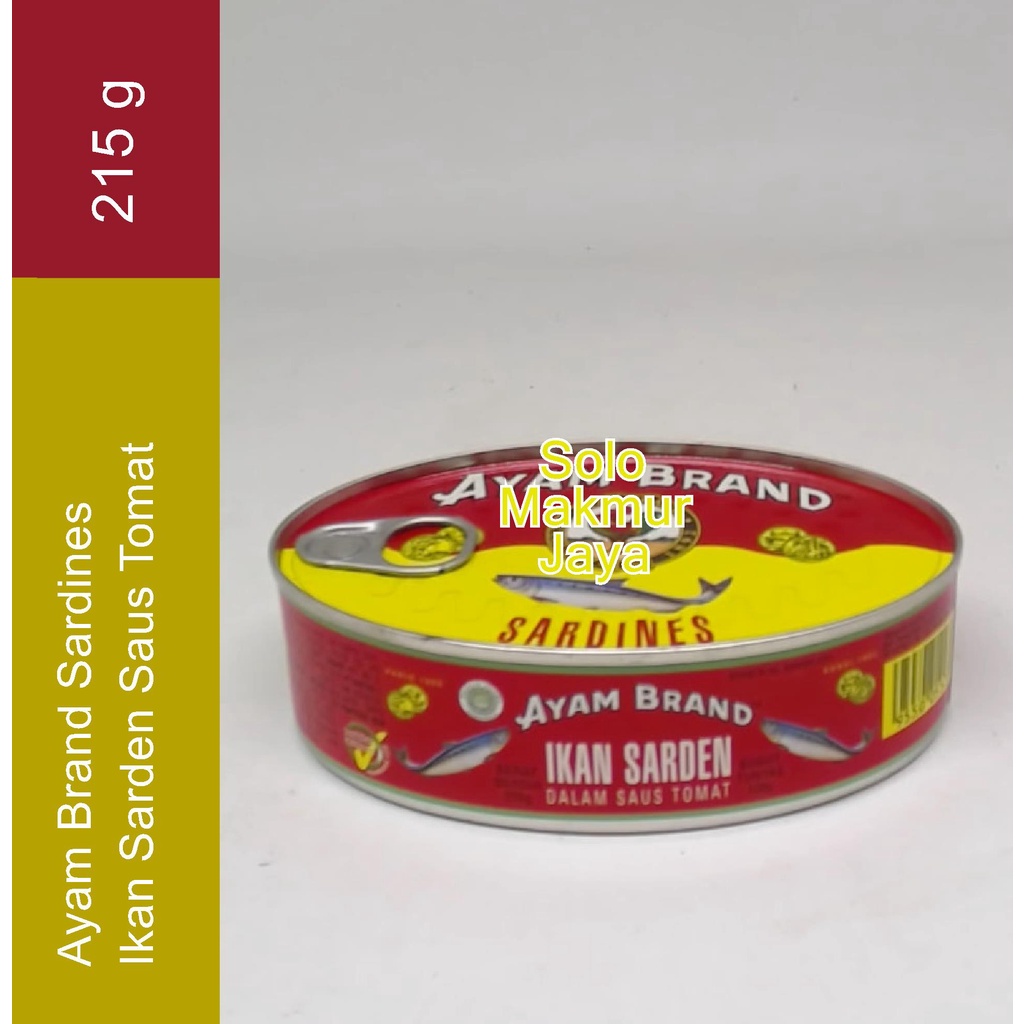 

Ayam Brand Sardines 215 gr / Ikan Sarden Dalam Saus Tomat Kaleng Oval