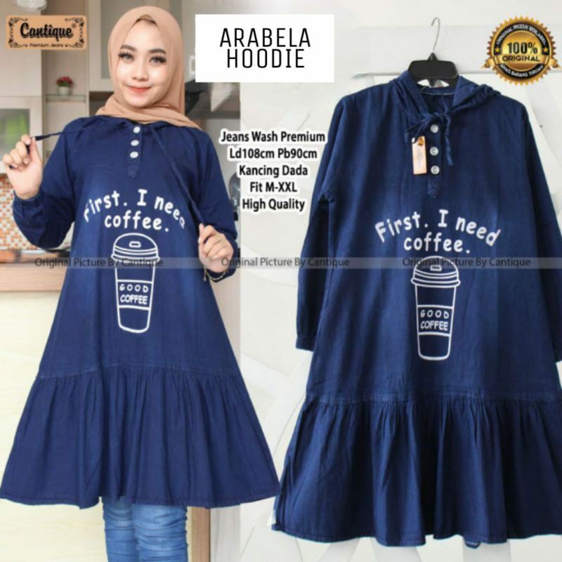 BAJU DRESS TUNIK HOODIE TUDUNG JEANS LEVIS WANITA KEREN KEKINIAN