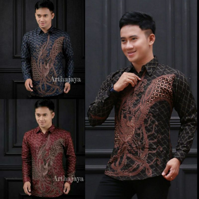 kemeja batik  pria size jumbo motif ponix/batik pria