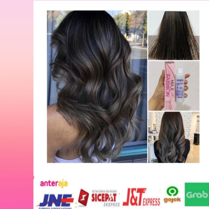 Cat rambut Maji Fashion no 6.1 mineral blue plus oxidant cream