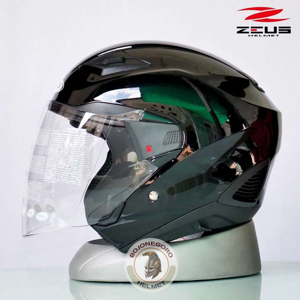Helm Zeus ZS-611 Series SNI Half Face-BLACK GLOSSY