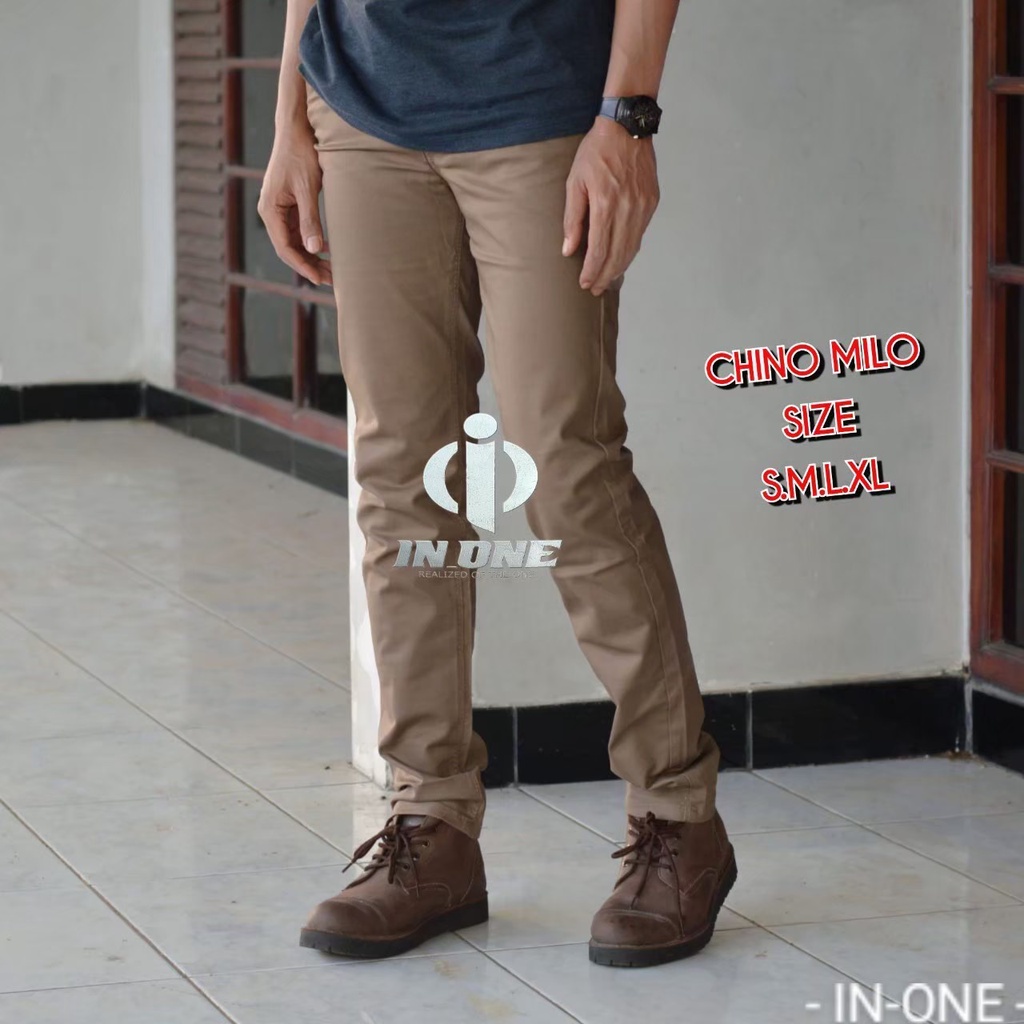 CHINO IN ONE ORIGINAL Celana Chino Panjang Pria Celana Chino warna Millo Seri Art INCP604