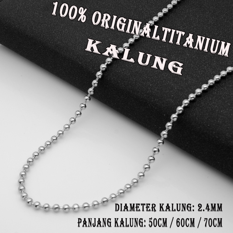 【Bisa COD】100% Original Titanium Kalung Anti Karat Aksesori Kalung Murah (Panjang 50cm/60cm/70cm)