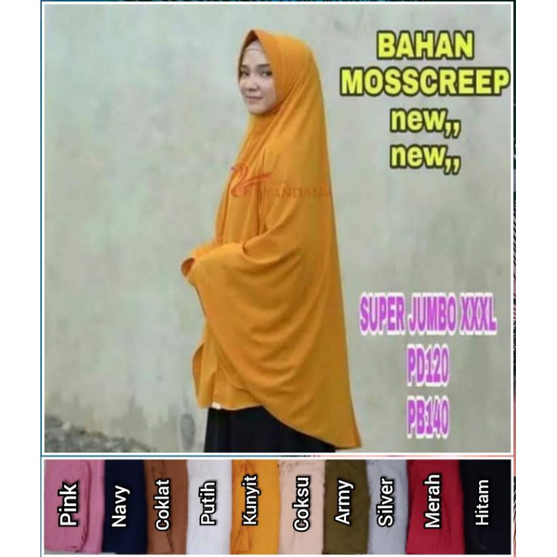khimar jumbo//size xxxl//hijab mukena//moscrepe//