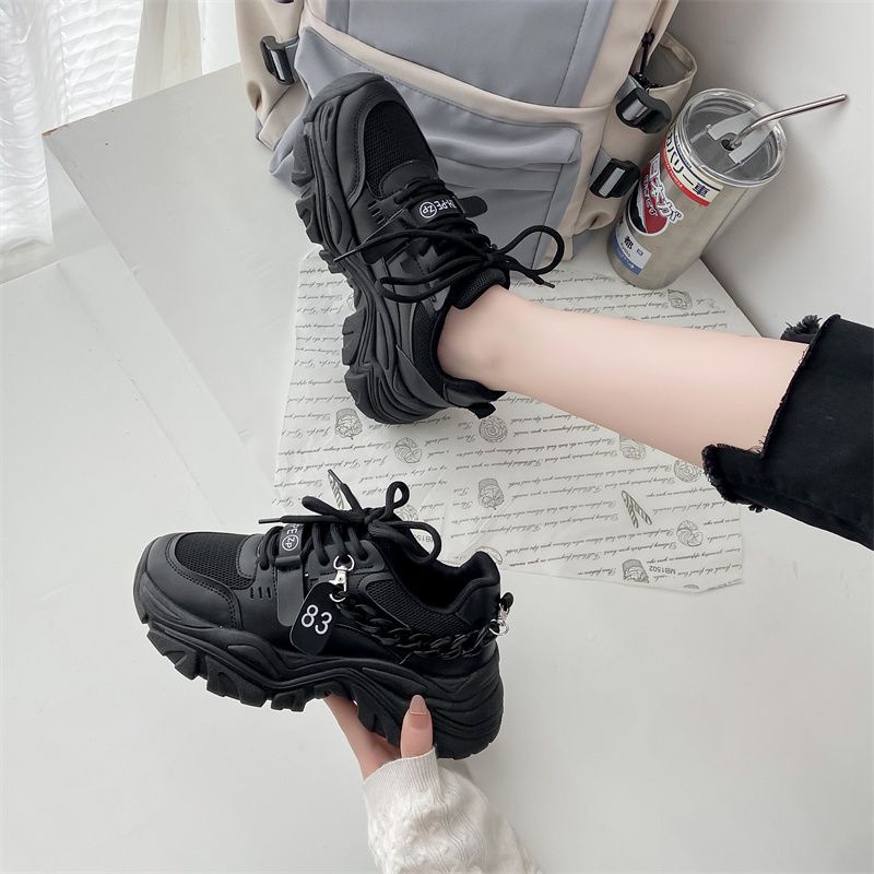 [GROSIR][COD] SEVEN_DAY SEPATU SNEAKERS PUTIH WANITA KOREA IMPORT SPORT SHOES HITAM H-921