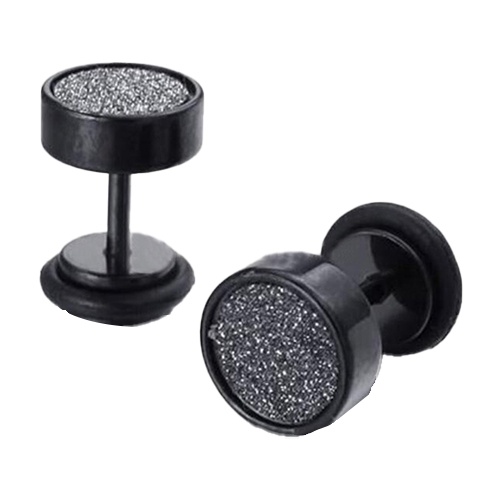 Hu Hu Hu Hu Hu Alat Bantu Pasang Kacamata♡ Anting Ear Plugs Bahan Stainless Steel Warna Hitam Gaya Punk Untuk Unisex