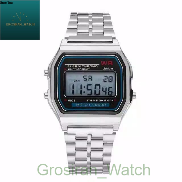 Jam Tangan Wanita Digital Kotak Rantai Model Casio [G_W]