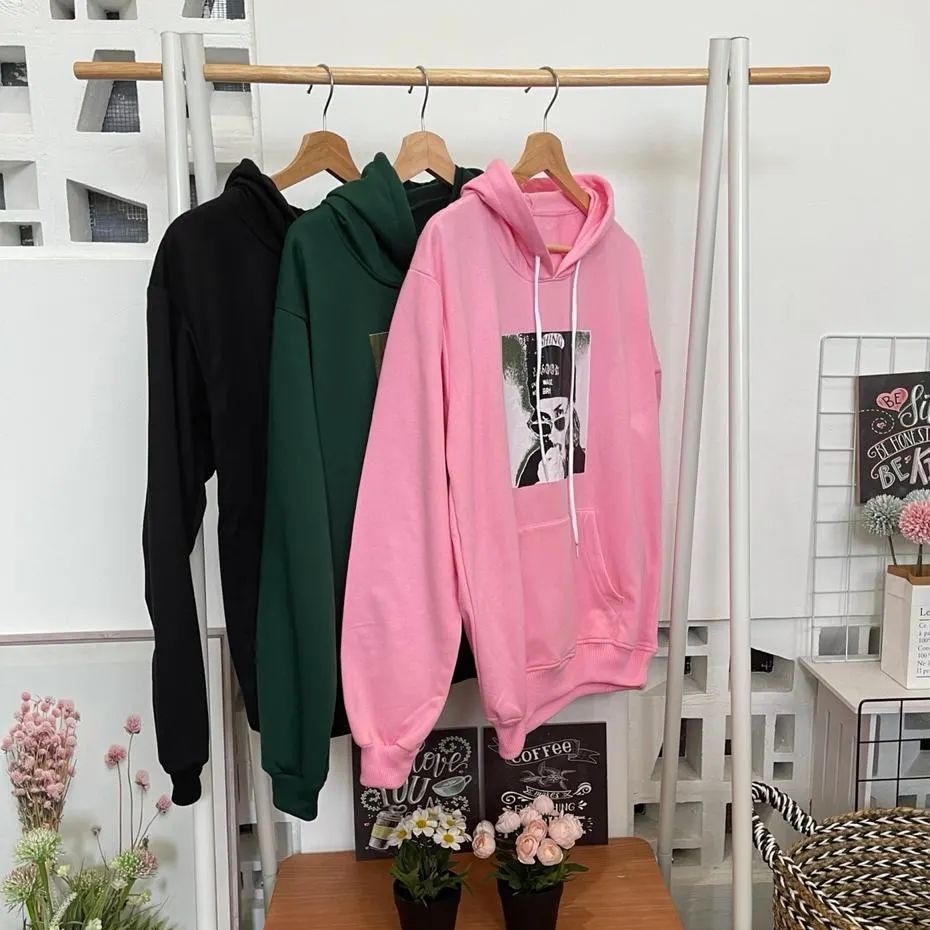 Moment Girl Hoodie Atasan Fashion Trend Bahan Fleece