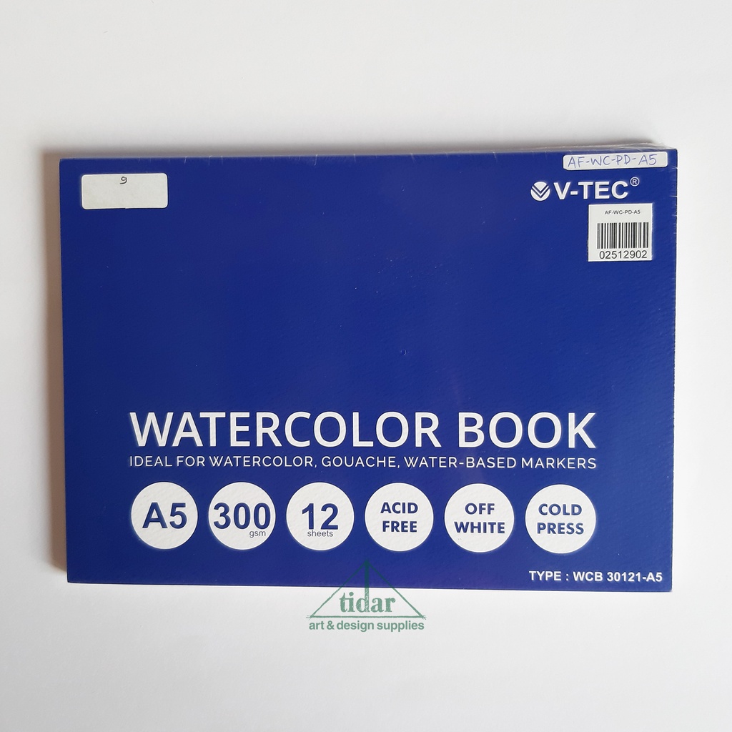 

V-Tec Watercolour Pad A5 300 gsm - Buku Gambar Cat Air - Watercolor