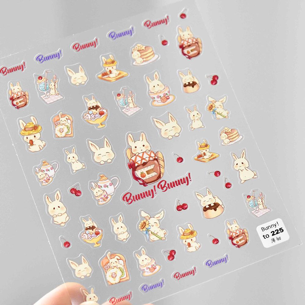 Mxbeauty Stiker Kuku 5D Motif Anjing / Kelinci Gaya Jepang