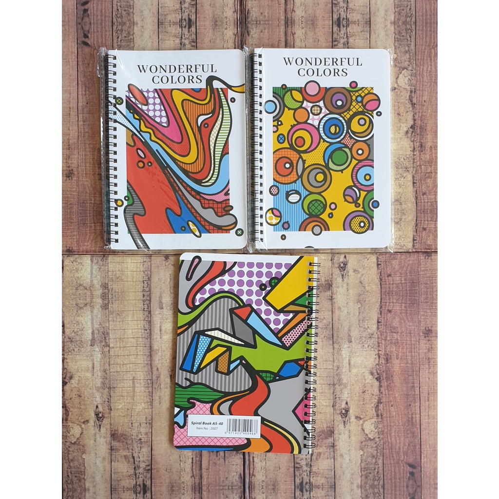 Spiral Book A5 2007  isi 40 Lembar - Notepad Wonderful Colors A5 - Buku Spiral Catatan A5