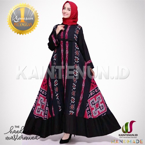 Gamis Batik Wanita Muslimah Kain Tenun Ikat Troso Handmade Gms33 Shopee Indonesia