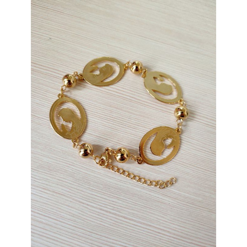 Gelang Tangan Rohani Titanium Gold Silver Wanita A6