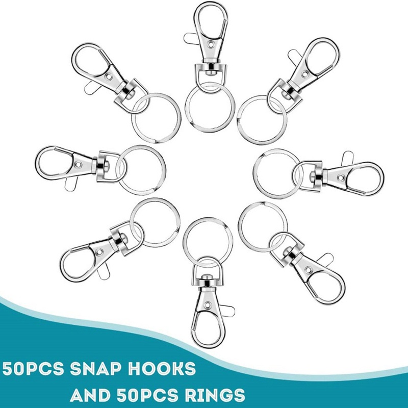 SIY  100Pcs Alloy Lobster Clasps Hooks with Jump Rings DIY Jewelry Making Keychain