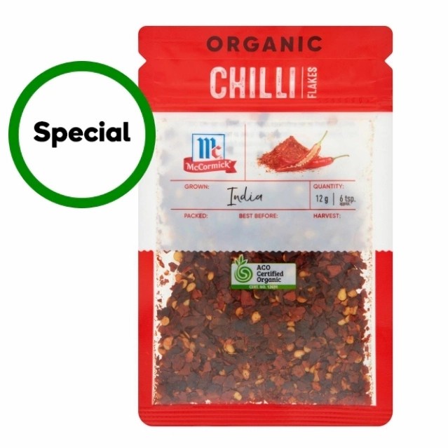 

Mccormicks Organic Chilli Flakes 12g - Import From Australia