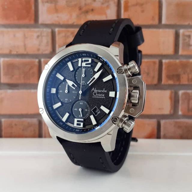 Jam Alexandre Christie Pria Original AC6487 Tali kulit