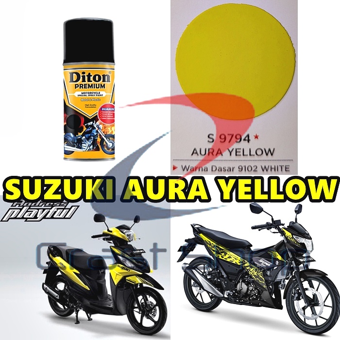 Cat Pilox Diton Premium Suzuki Aura Yellow 9794 Warna Kuning Cerah KIlap pilok pylox pylok