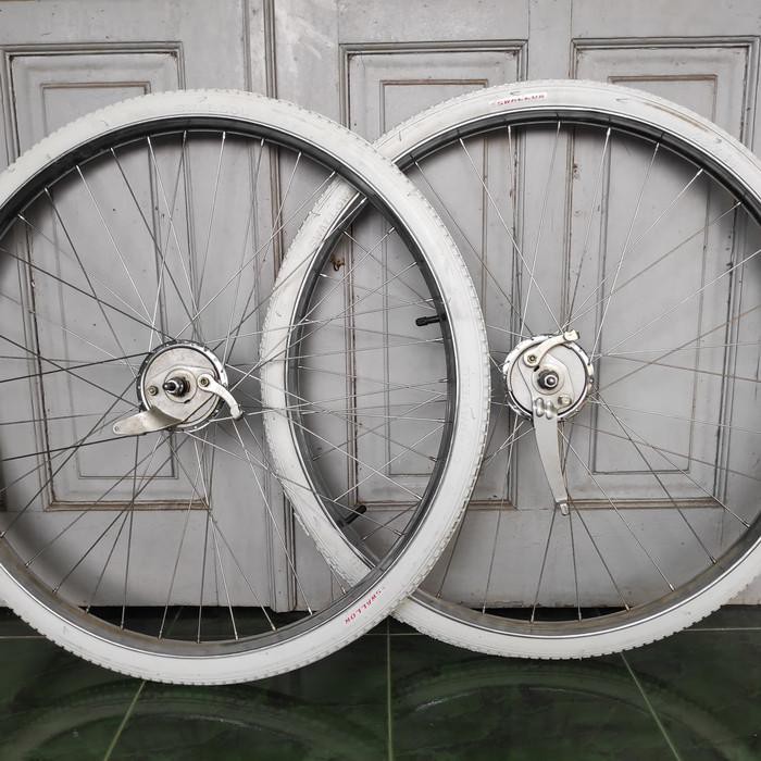 WHEELSET 28" ONTHEL UNTA VELG CHROME. TROMOL JAPAN. SPOKE STAINLESS. DISKON