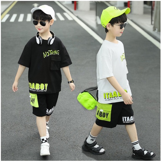 baju anak laki laki import Setelan Anak tanggung Usia-Umur SD SMP kartun NOTHING