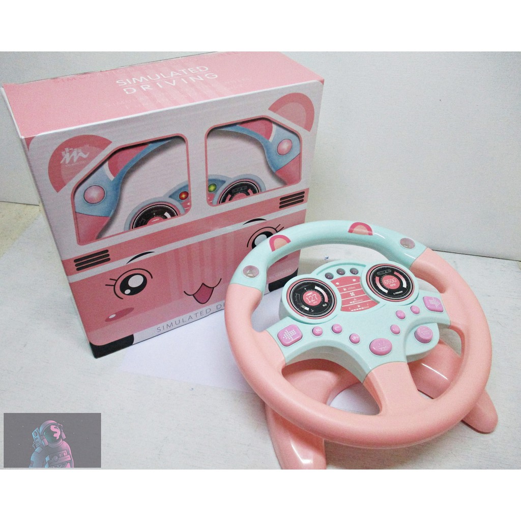 Simulation Steering Wheel Karakter Pokemon pink (mainan stir)