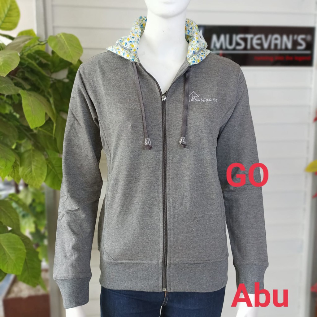 gof MUSTEVANS BIG SIZE JAKET WANITA Extra Size Jumbo Mama Size Sweater Polos Katun Casual Santai