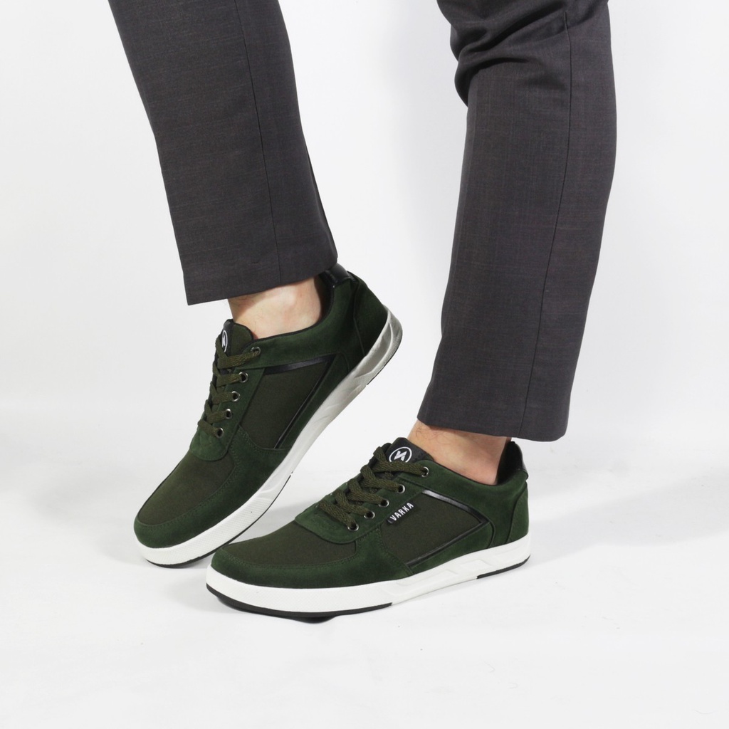 Sepatu Sneakers Pria V 5142 Varka Sepatu Kasual Kuliah Kerja Jalan Jalan Murah Berkualitas Warna Hijau