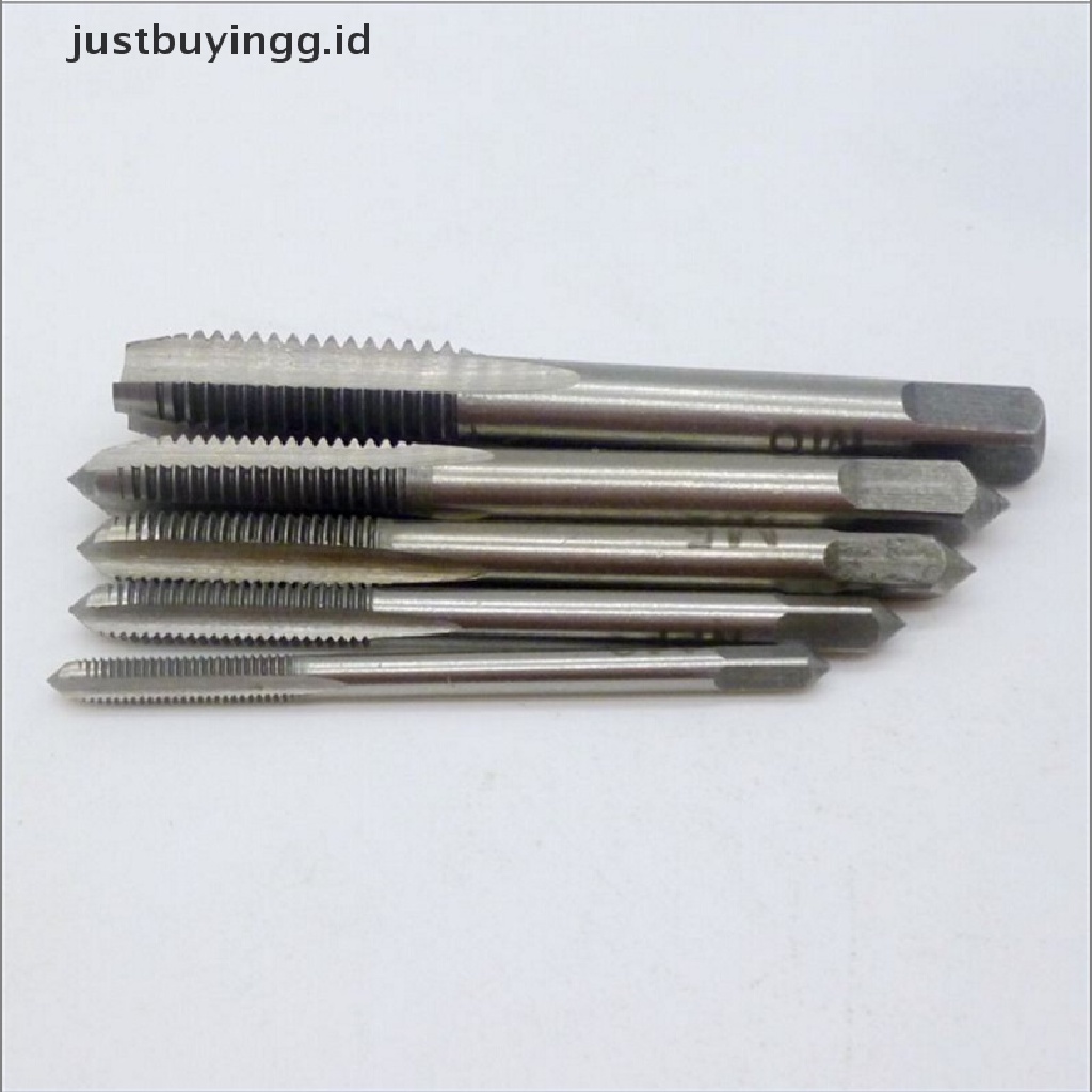 5pcs / Set Alat Tapping Tangan Lurus Flute M3 M4 M5 M6 M8 3mm - 8mm