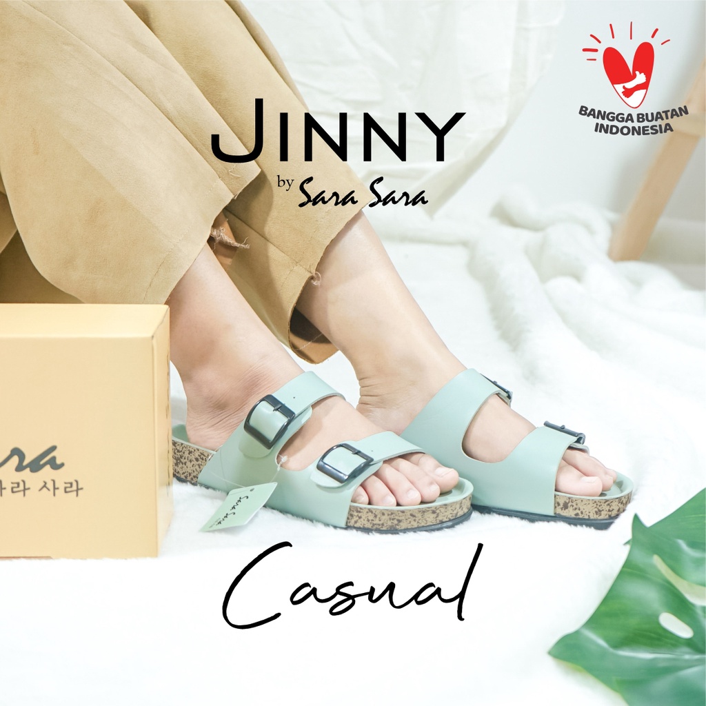 SANDAL SLOP CASUAL WANITA SARA SARA JINNY-Sendal cewek kekinian