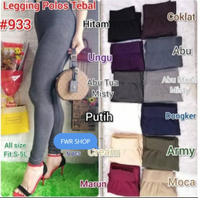 FWR - Legging Polos Tebal Import Muat sampai Jumbo #933