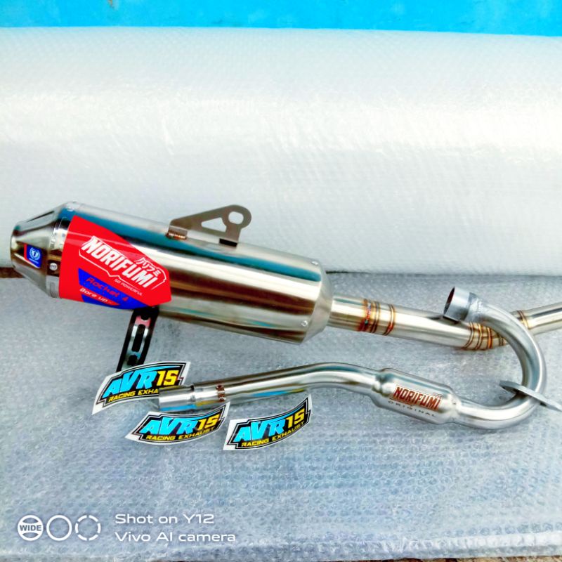 KNALPOT CRF NORIFUMI ROCKET4 STENLIS PNP (MESIN STANDARD)KLX D-TRACKER WR155-1