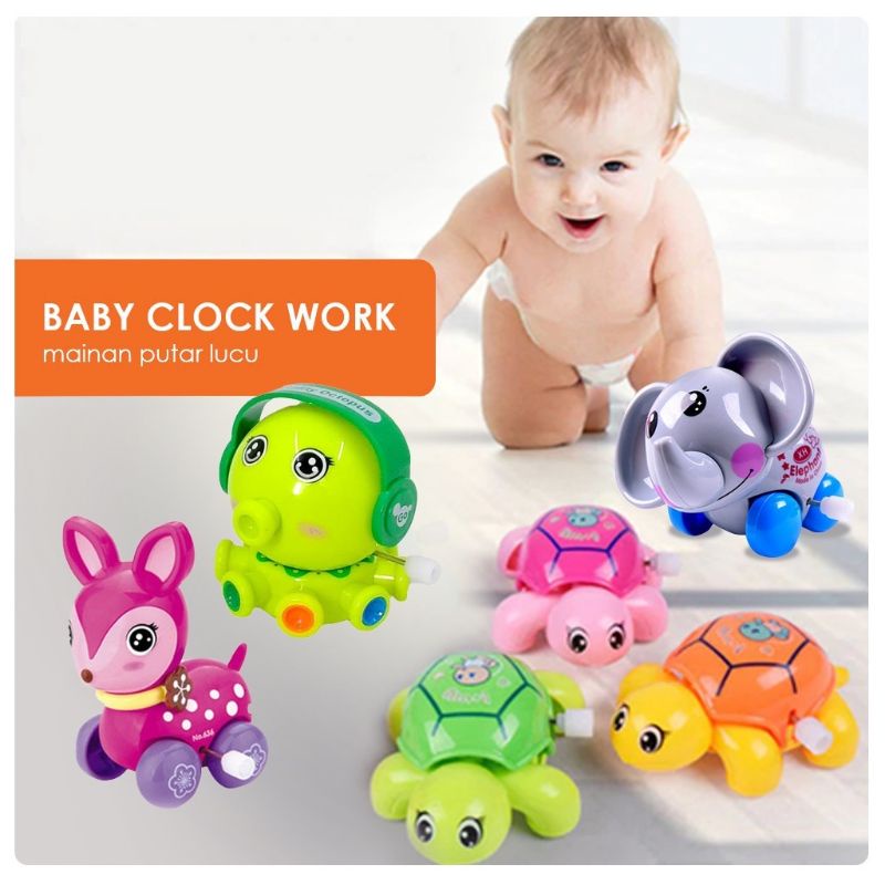 Clock Work Baby Toys Mainan Kunci Putar Mekanik Mainan Bayi Kura Kura Kepiting