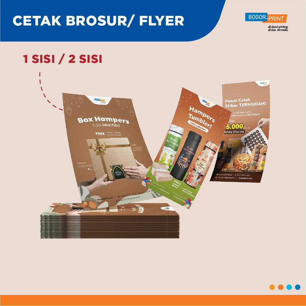 

Cetak Brosur Flyer ukuran A4 / A5 / 1/3 A4 / 100pcs / Cepat, Kilat / Custom