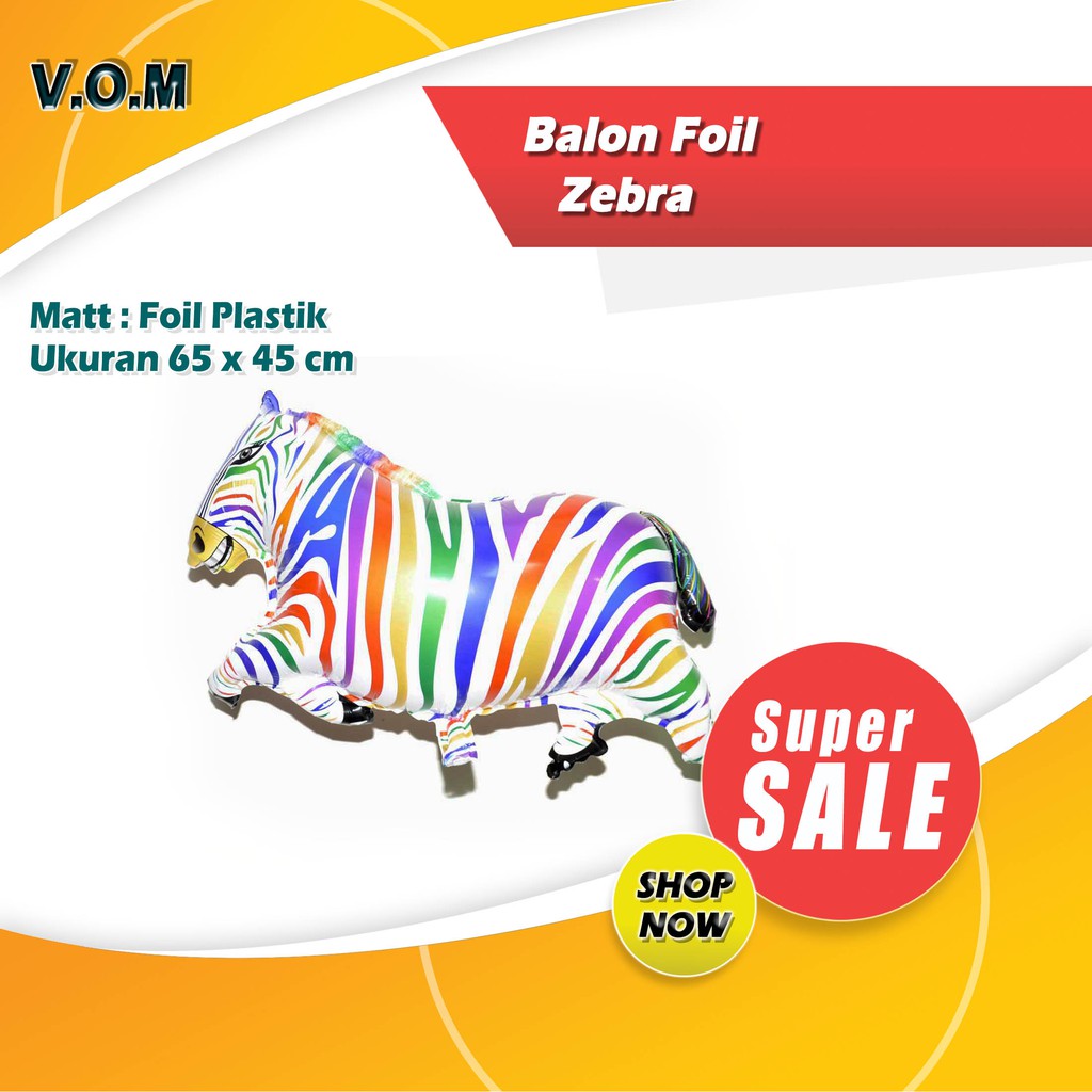 VOM-Balon Foil Zebra 0423