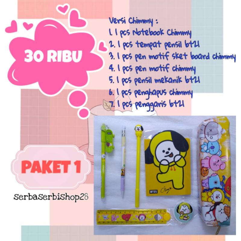 TERMURAH paket alat tulis bts bt21 army gift box bts murah set alat tulis bts murah kado bts lucu