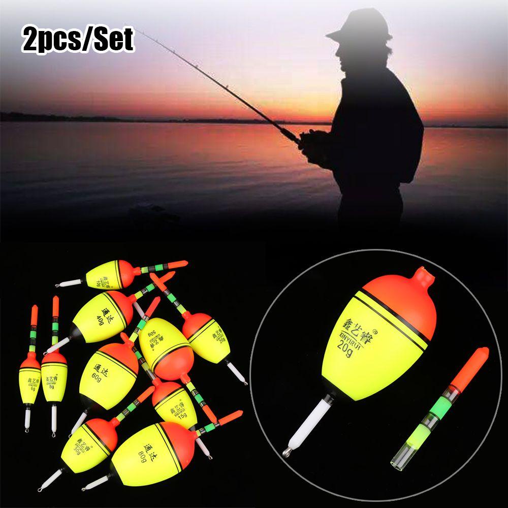 WONDER 2pcs Pelampung Malam Memancing Hot Bobber Luminous Light Stick