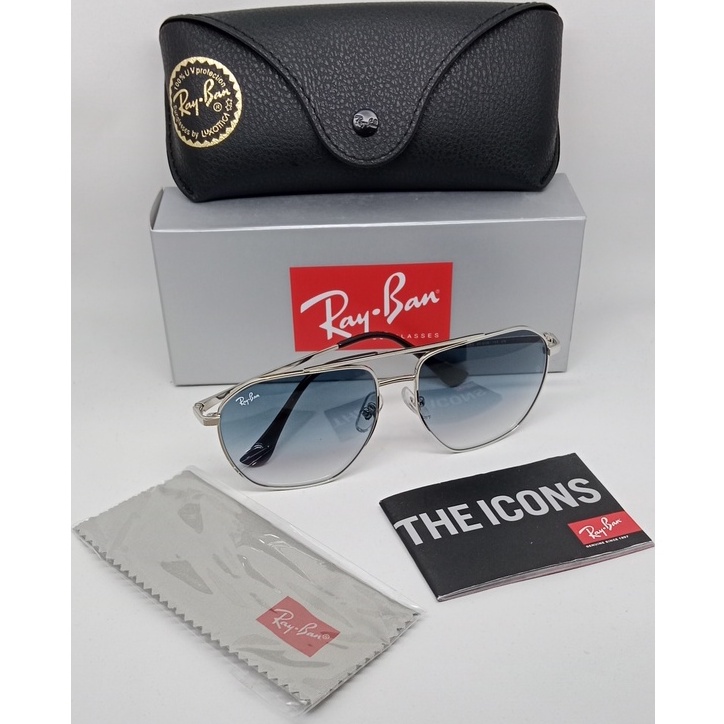 kaca mata sultan Ray-Ban Sunglass Square RB 3692D 003/8G 58 Black w/ Dark Grey