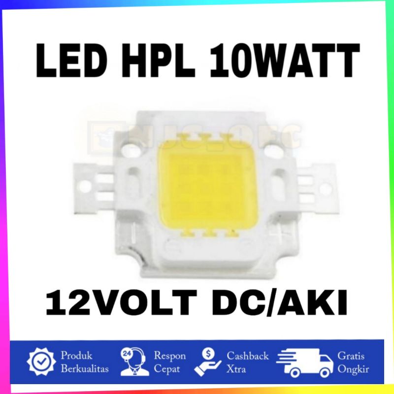 PUTIH HPL COB LED 10 WATT 9-12V DC WHITE LAMPU SOROT 10W SUPER BRIGHT