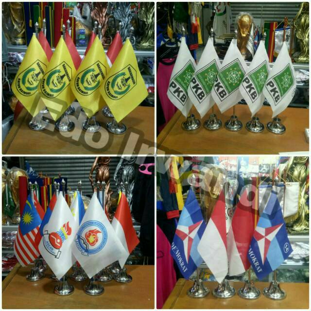 

Tiang Bendera Meja Stenlis Besar dan Bendera Meja Logo Costume Berkualitas