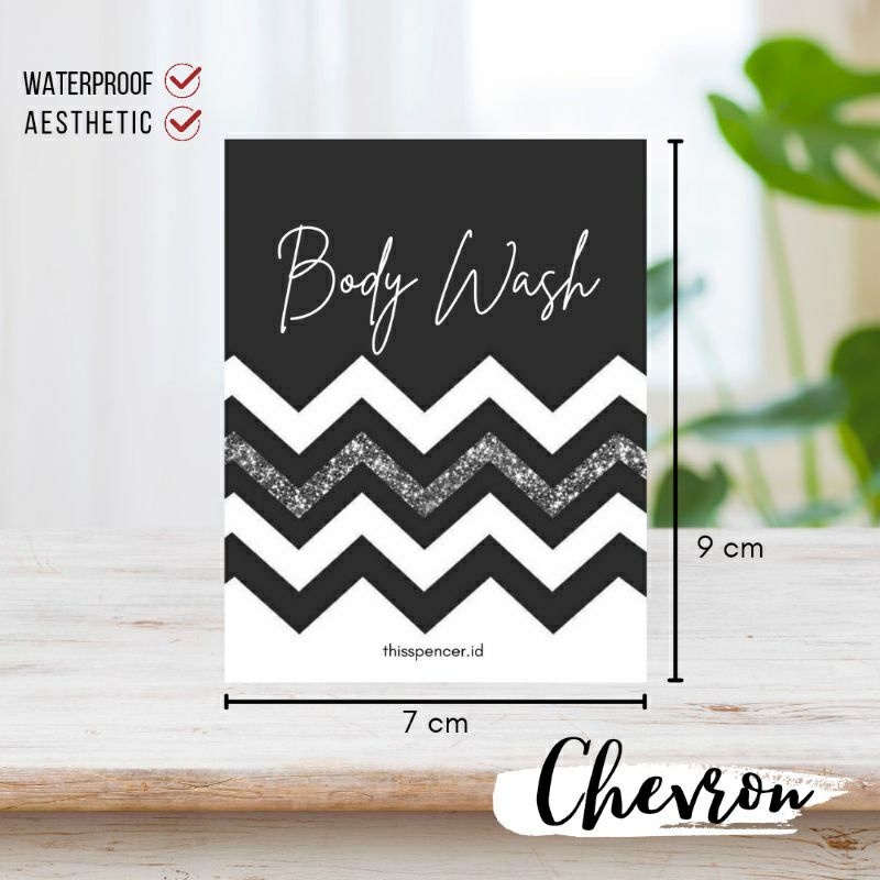 

Sticker Label Sabun Shampoo Conditioner Hand Soap Dish Soap Aesthetic Chevron