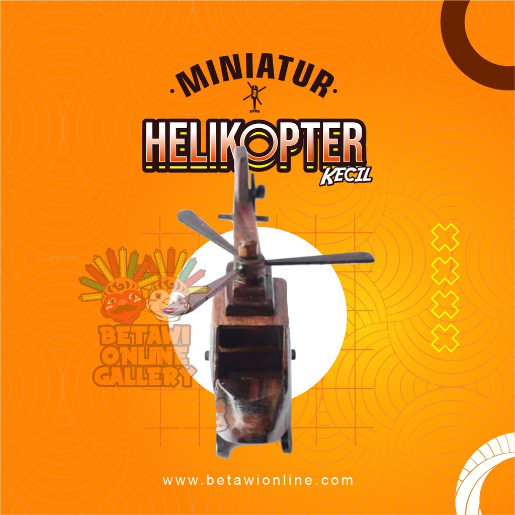 Miniatur Helikopter Kayu Ukuran Kecil / Souvernir Murah / Hiasan / Pajangan Meja / Koleksi