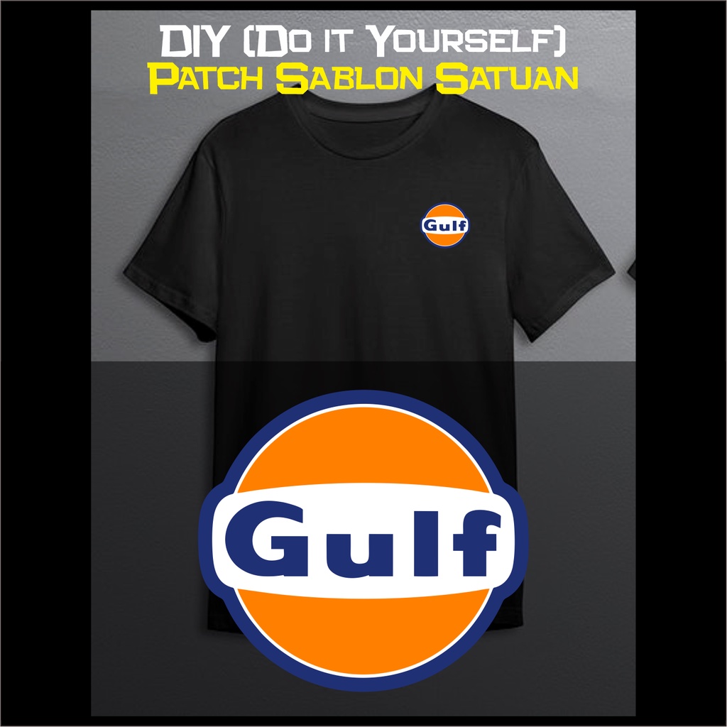 STIKER BAJU GULF PATCH SABLON SATUAN DIY AKSESORIS FASHION KAOS PRIA