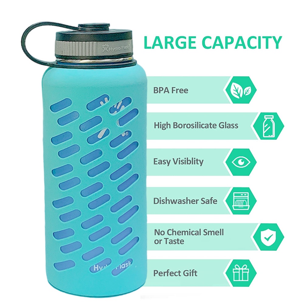 Botol Minum Thermos Hydro Flask 32-40oz Bahan Silikon Anti Slip