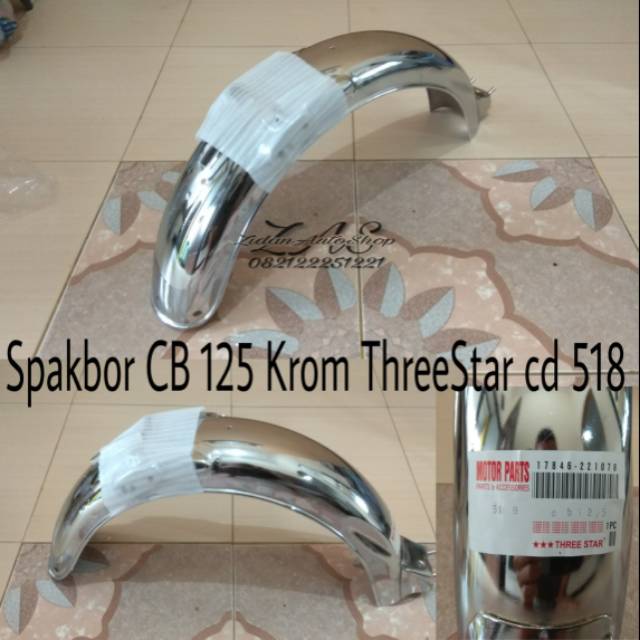 Spakbor CB Slebor CB Selebor CB 125 Belakang Krom Cat atau Motif  Three Star Tristar kode 518 Akseso