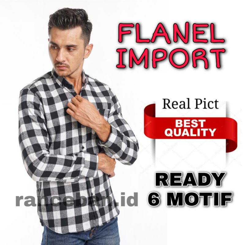 Kemeja Flanel Pria Lengan Panjang Kemeja Kotak Kotak Pria Lengan Panjang Kemeja Flanel Pria Premium 