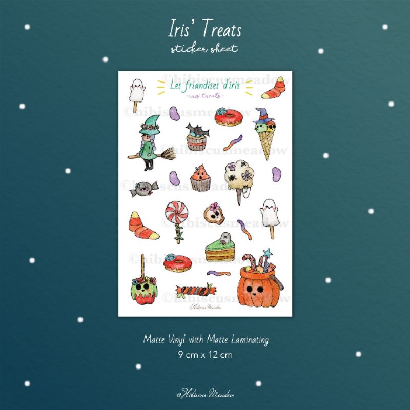 

Hibiscus Meadow Iris' Treats sticker sheet