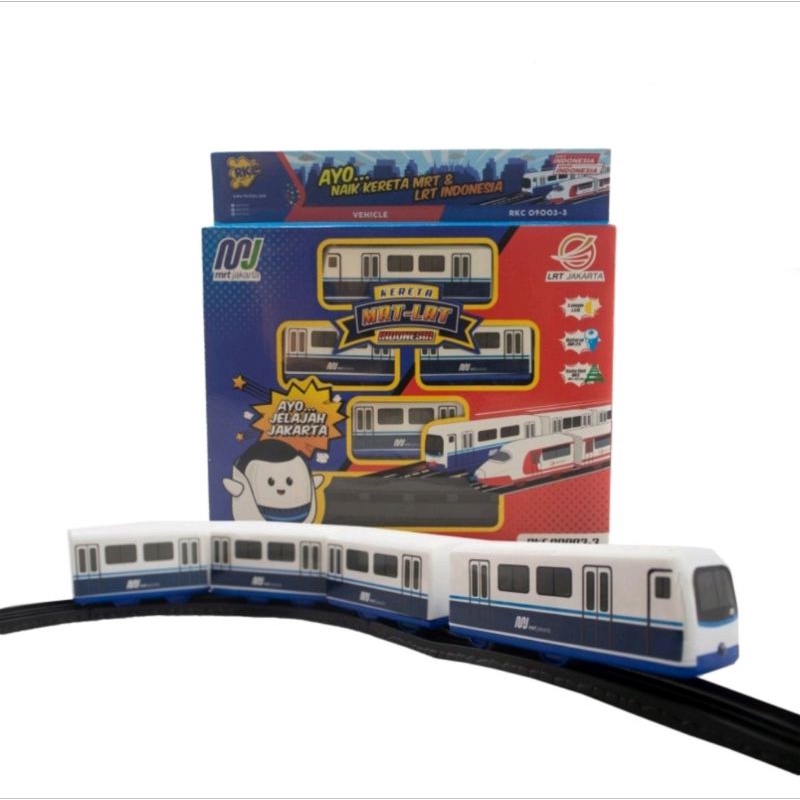 Mainan Kereta Api Indonesia MRT Nyala Lampu LED / Mainan Kereta Api Anak Lengkap Rel