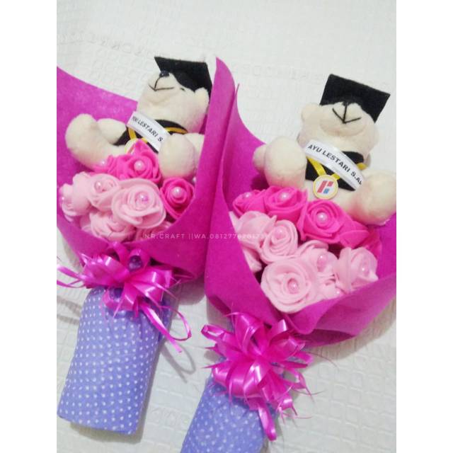 Buket wisuda boneka / Buket wisuda flanel /buket bunga flanel